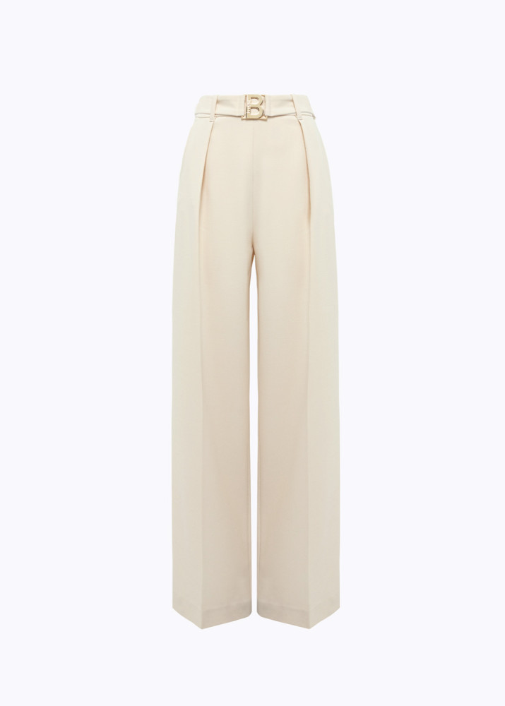 WIDE PANTS IN STRETCH WOOL CADY