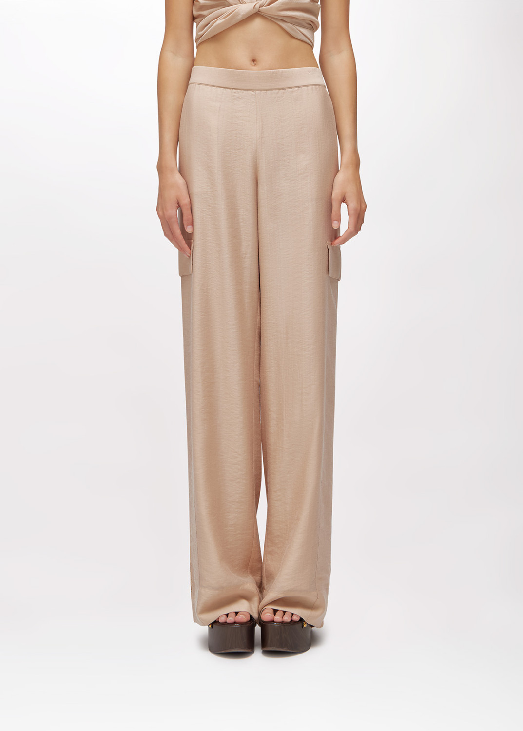 BLUGIRL: WIDE-LEG LYOCELL AND LACE TROUSERS