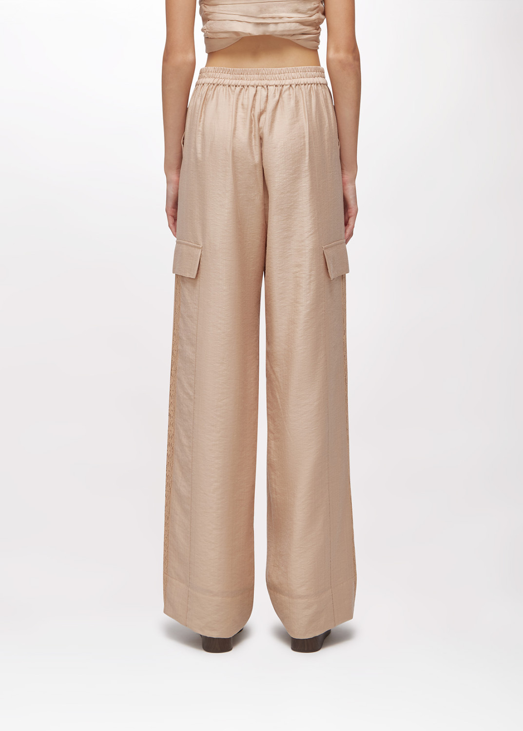 BLUGIRL: WIDE-LEG LYOCELL AND LACE TROUSERS