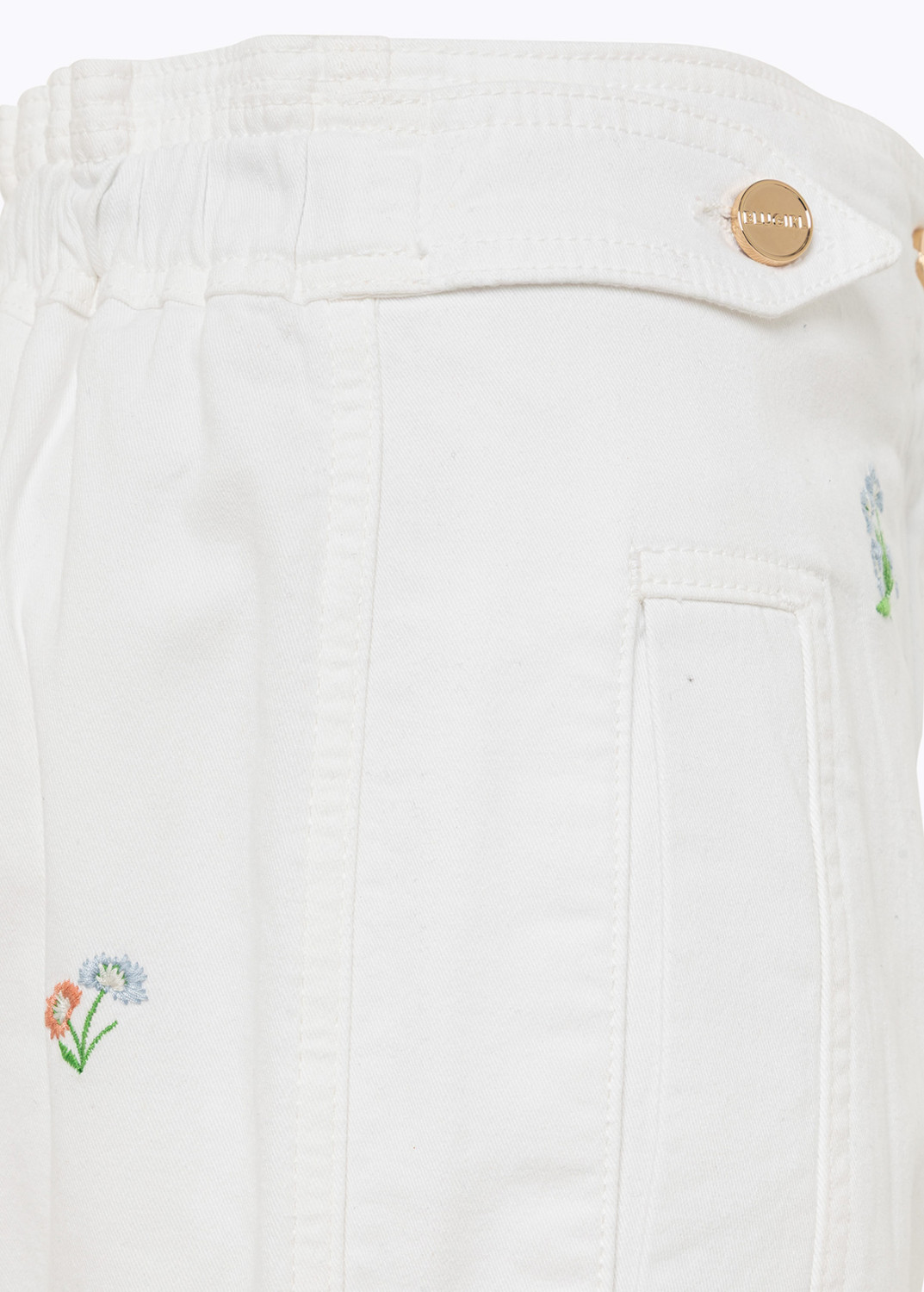 BLUGIRL: PANTALONI CARGO IN GABARDINA RICAMATA