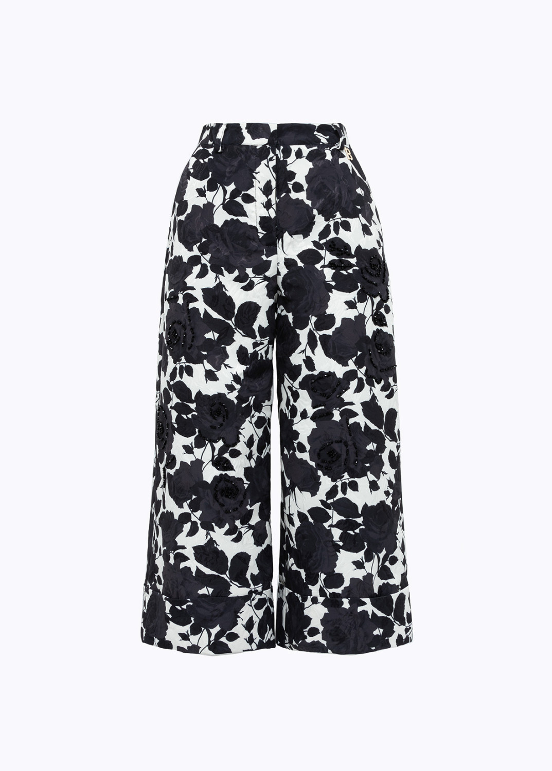 BLUGIRL: PANTALONI CROPPED JACQUARD A ROSE