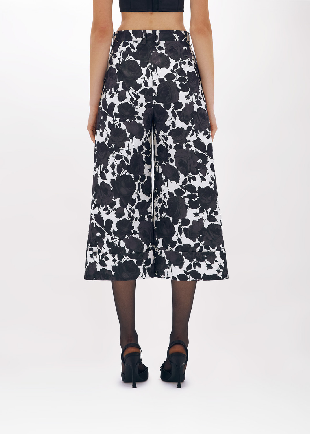 BLUGIRL: PANTALONI CROPPED JACQUARD A ROSE