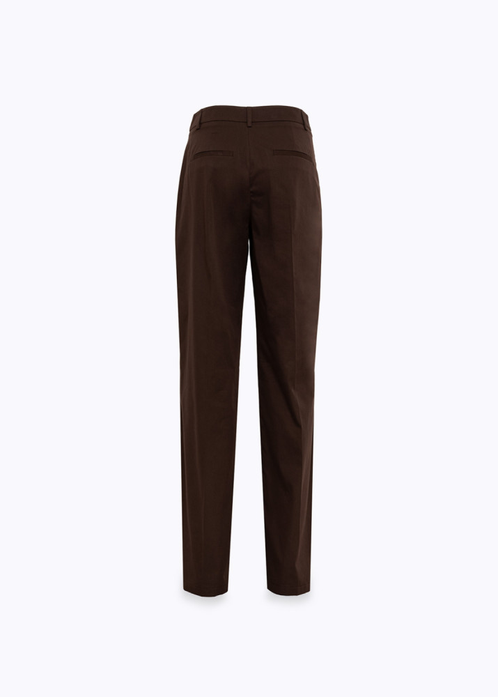 STRAIGHT-LEG STRETCH COTTON TROUSERS