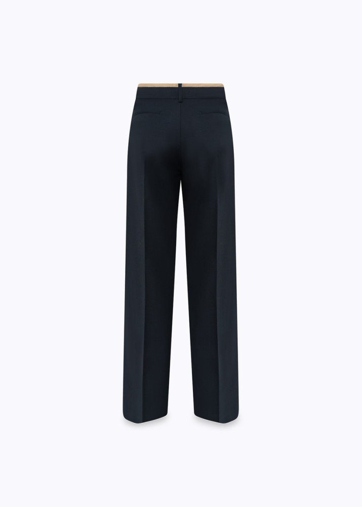 STRAIGHT-LEG LIGHTWEIGHT WOOL TROUSERS