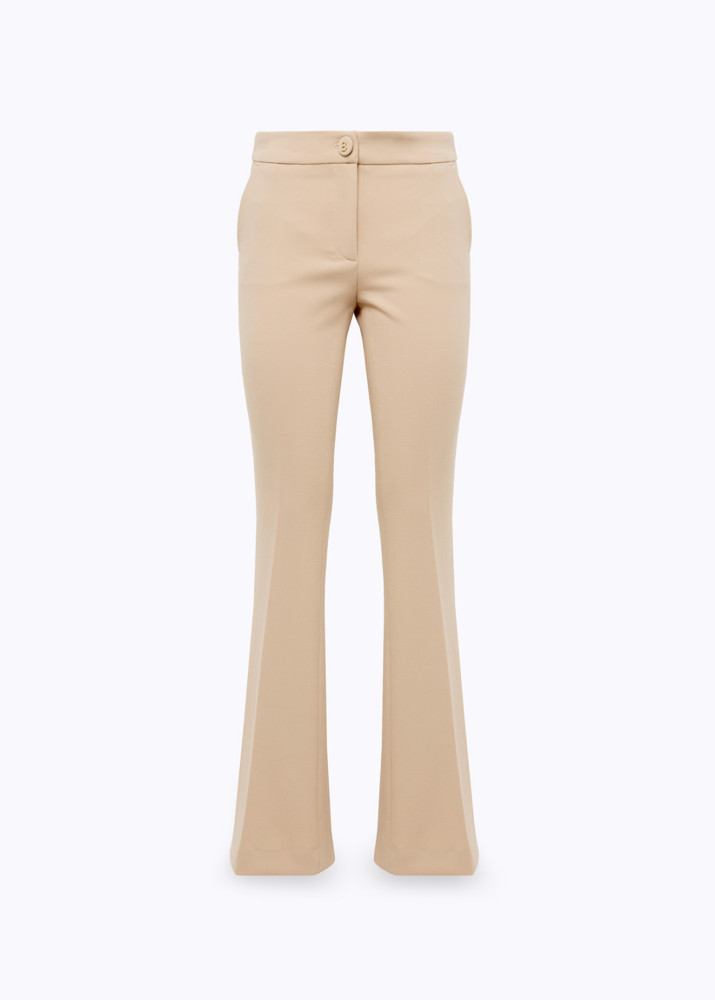 PANTALONI FLARE IN CADY