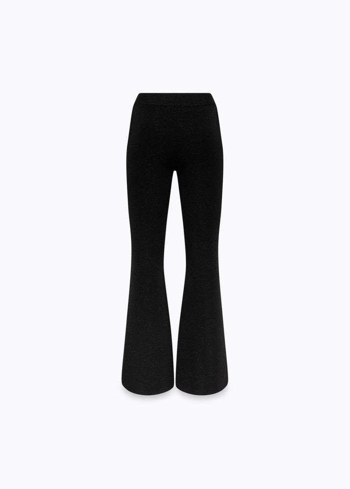PANTALONI FLARE IN MAGLIA CON LUREX