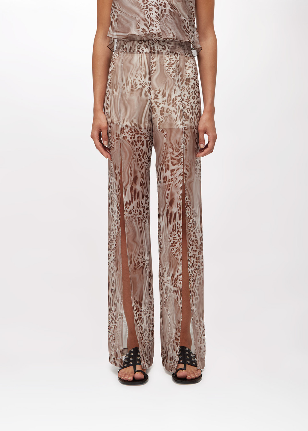 BLUGIRL: ANIMAL-PRINT CHIFFON TROUSERS