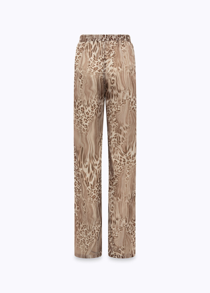 ANIMAL-PRINT CHIFFON TROUSERS