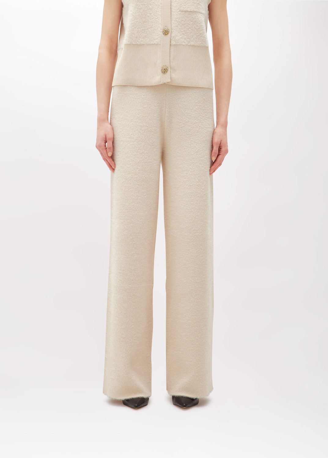 BLUGIRL: FUR EFFECT YARN PANTS