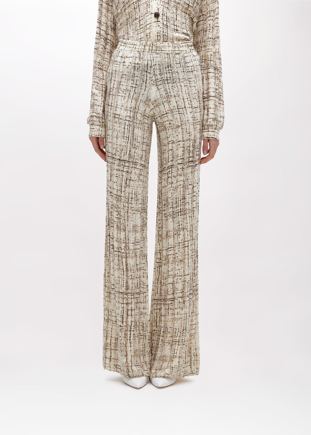 BLUGIRL: MIXED WOOL PRINTED TROUSERS