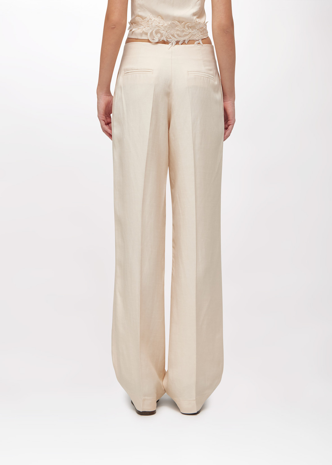 BLUGIRL: WIDE-LEG LINEN-BLEND TROUSERS