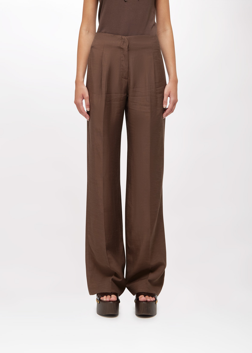 BLUGIRL: WIDE-LEG LINEN-BLEND TROUSERS