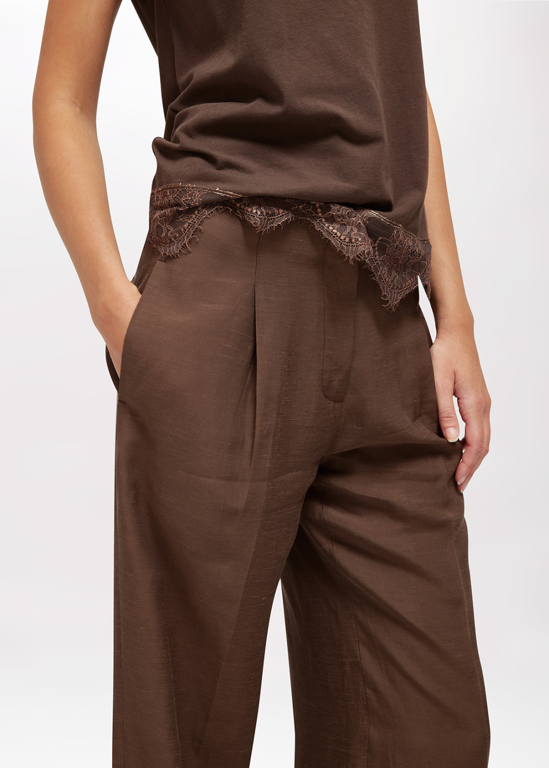 BLUGIRL: WIDE-LEG LINEN-BLEND TROUSERS