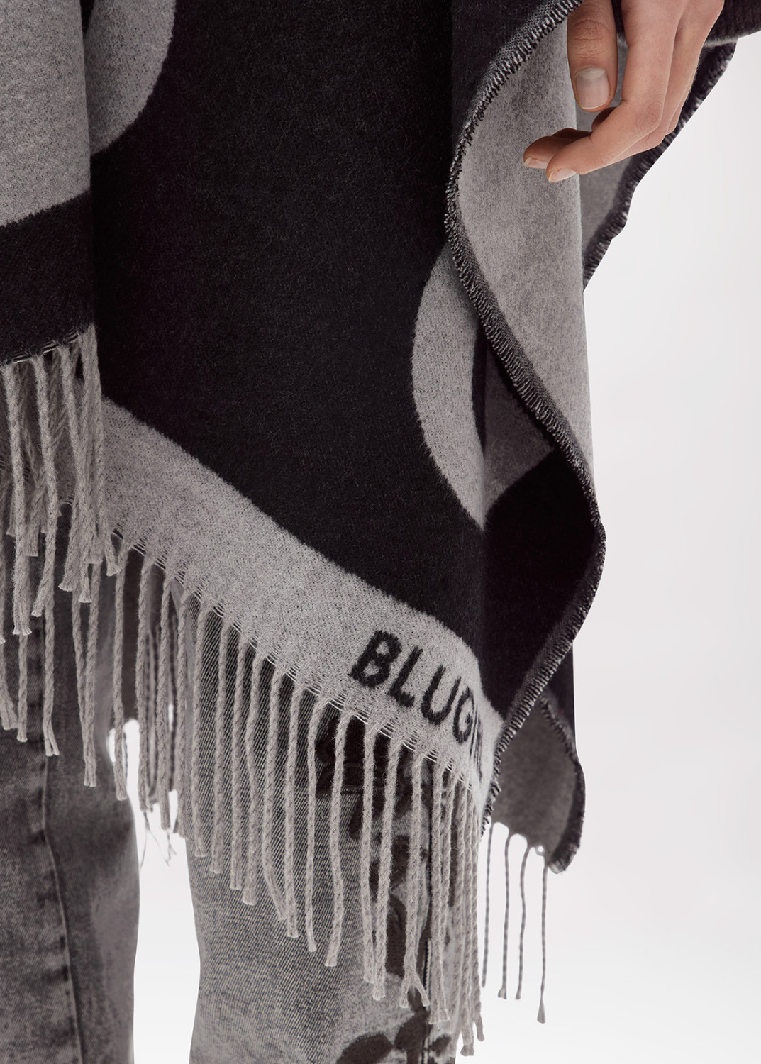 BLUGIRL: PONCHO WITH LOGO LETTERING