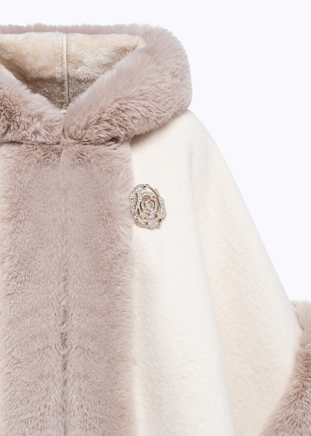 BLUGIRL: FAUX FUR HOODED PONCHO 