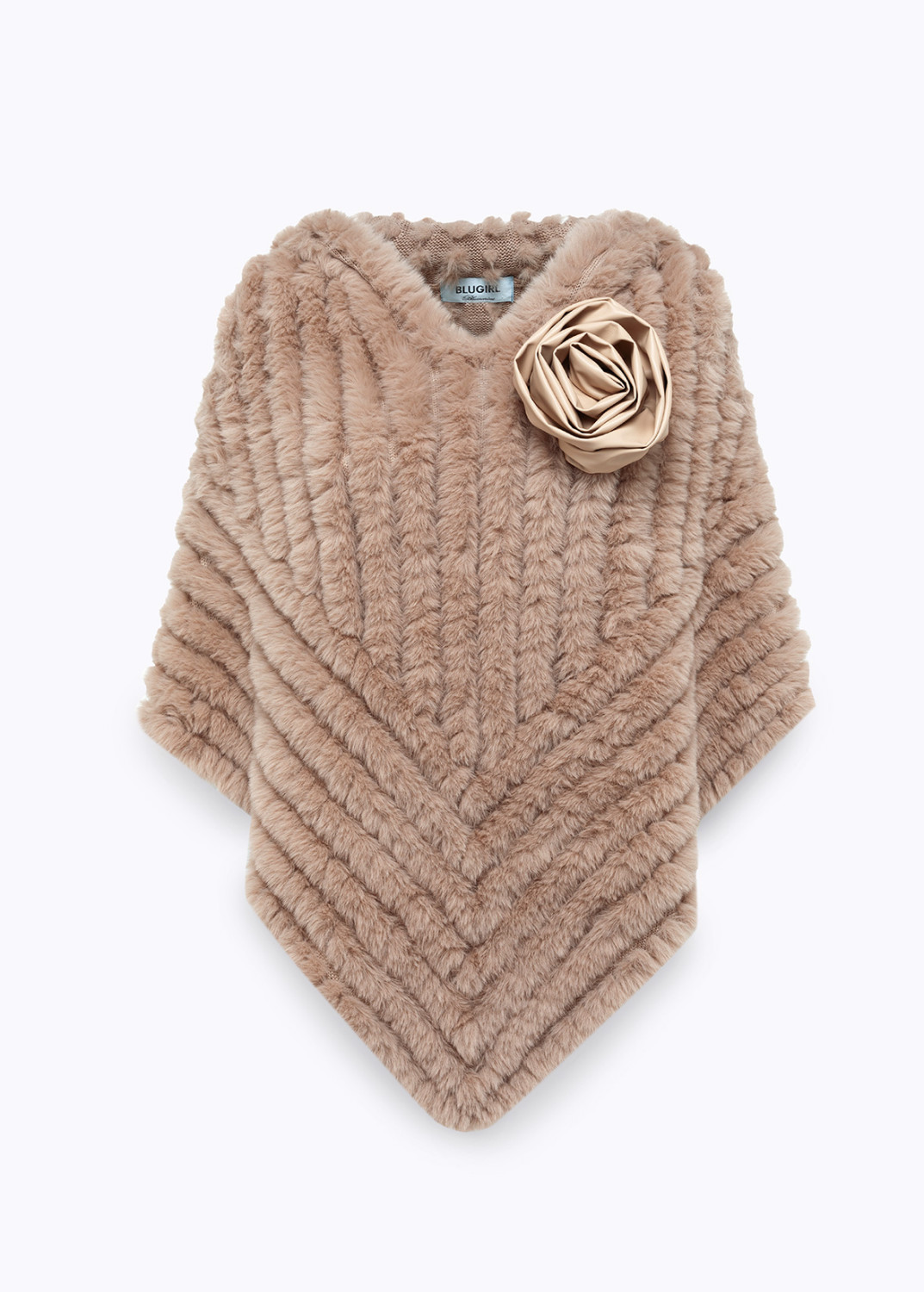 BLUGIRL: PONCHO IN FAUX FUR CON SPILLA