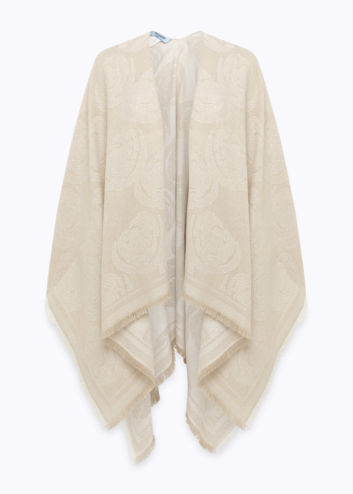 ROSE JACQUARD PONCHO