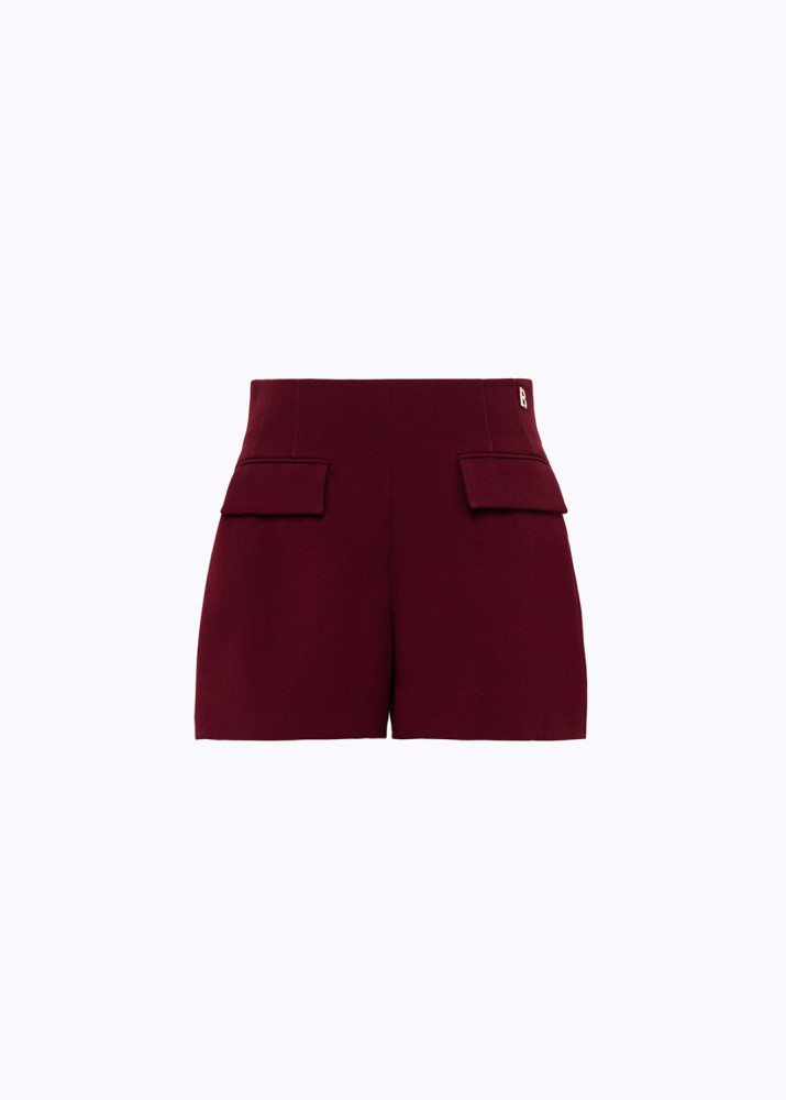 HIGH-WAIST SHORTS IN STRETCH WOOL CADY