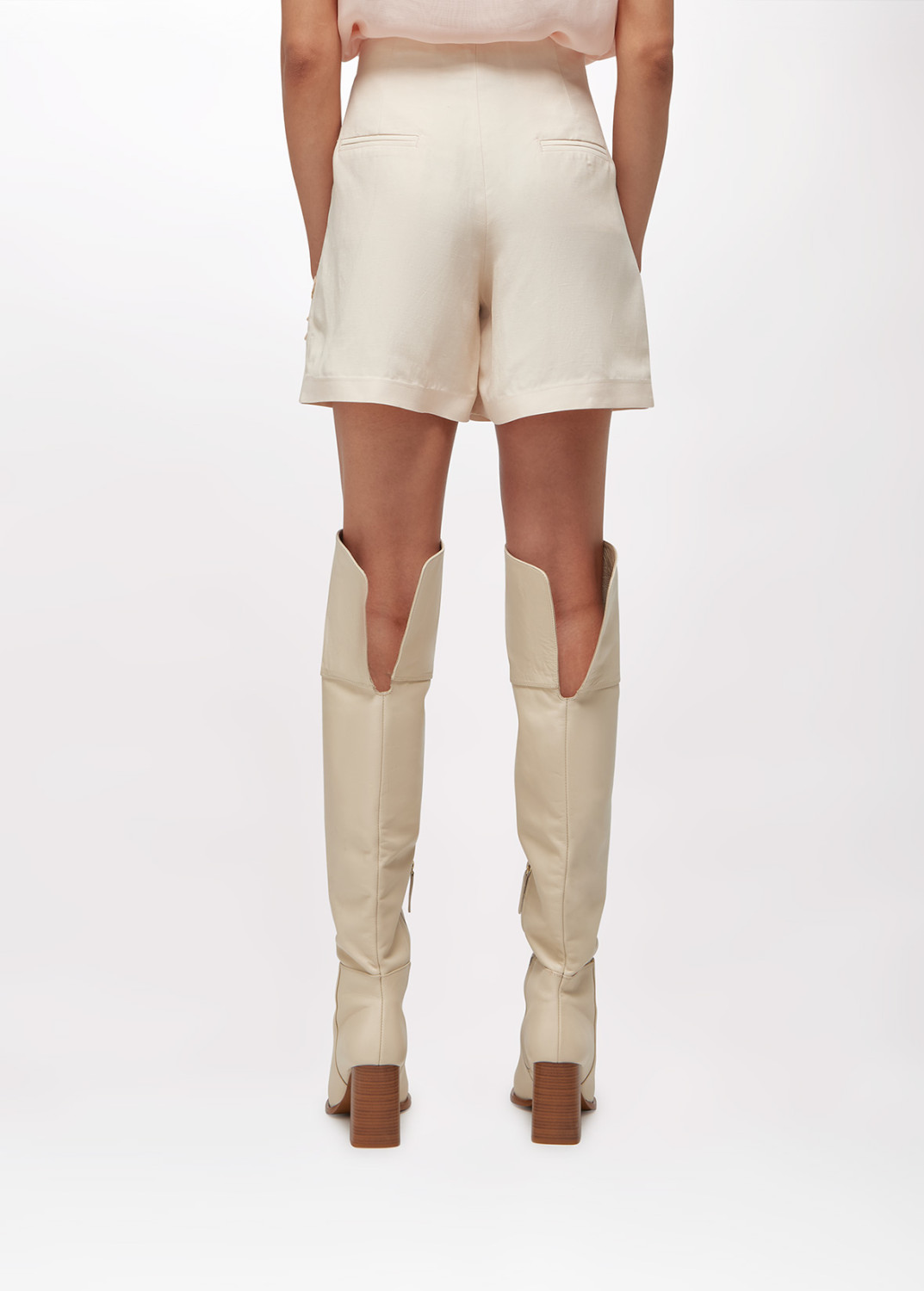BLUGIRL: LINEN-BLEND SHORTS WITH EMBROIDERY