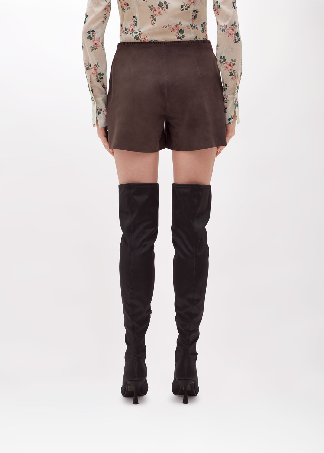 BLUGIRL: SUEDE SHORTS WITH CROCHET