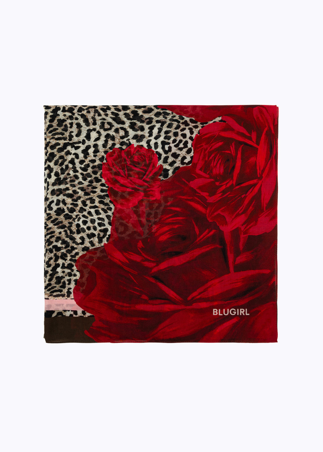 BLUGIRL: SCARF WITH ROSE AND ANIMAL PRINT