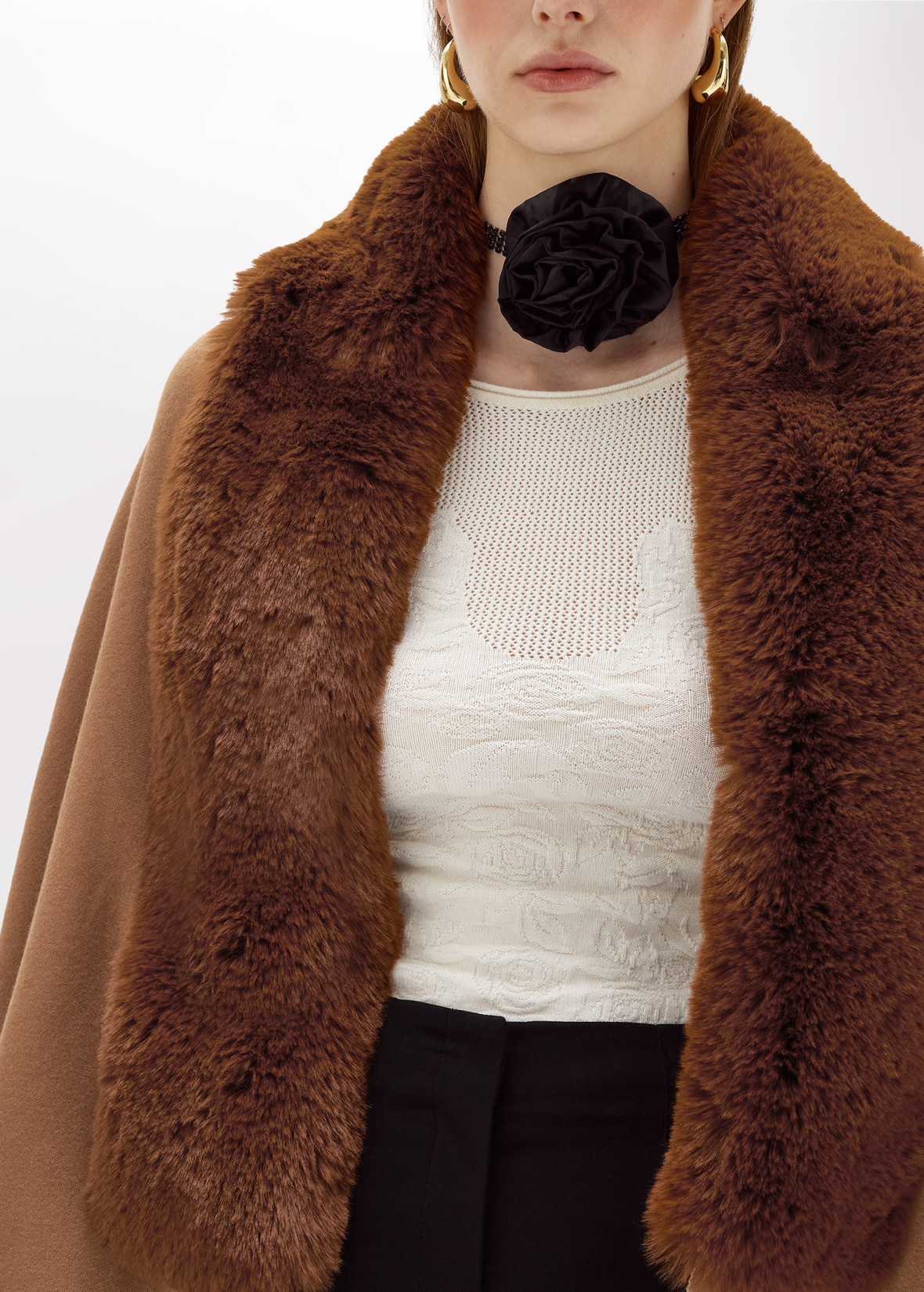 Faux fur stole collar 2025