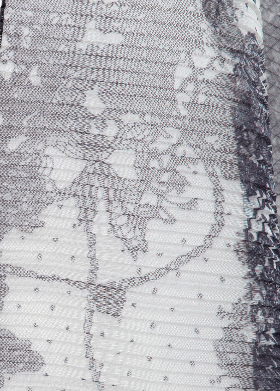 BLUGIRL: PLEATED TULLE STOLE WITH LACE PRINT