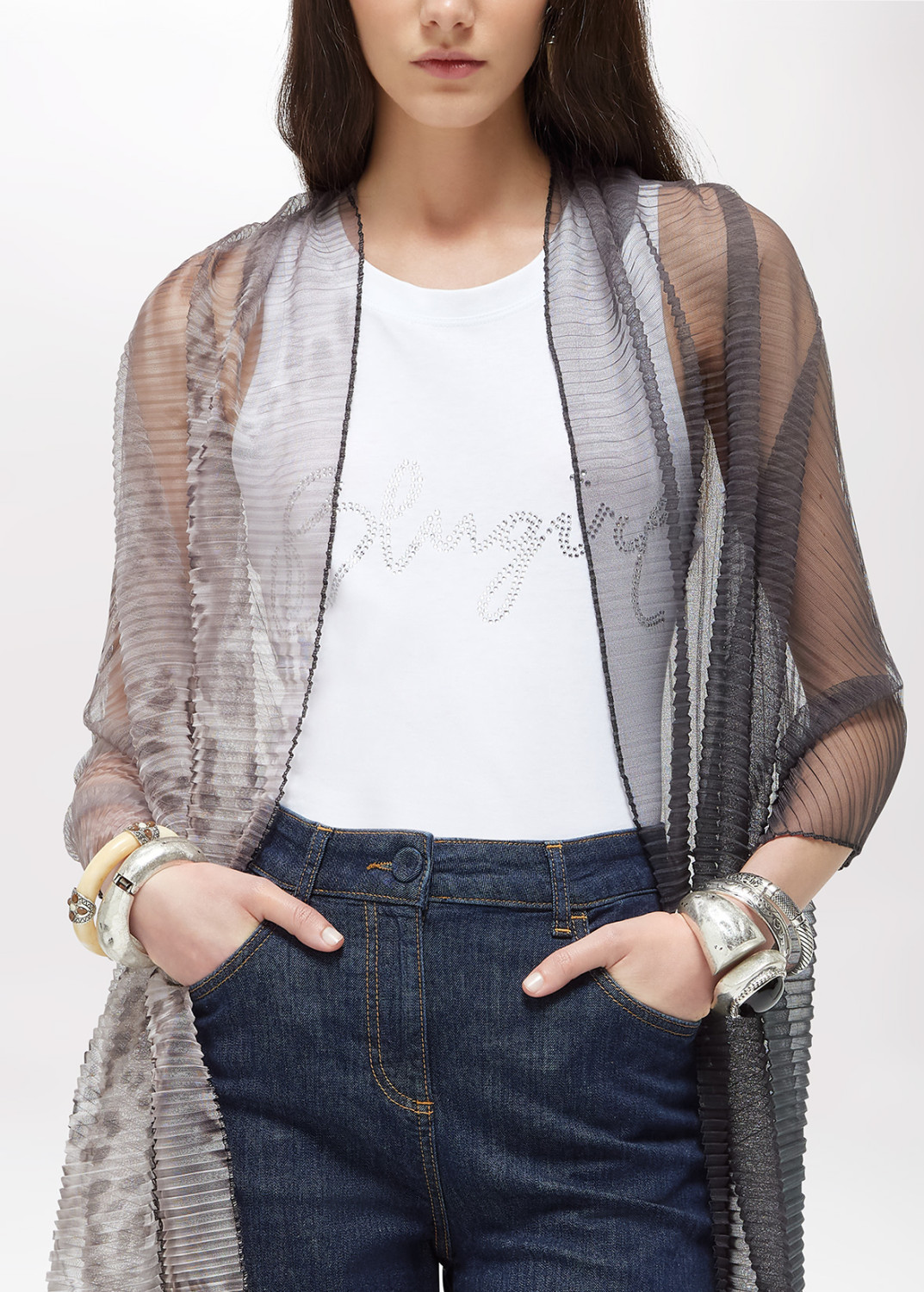 BLUGIRL: ANIMALIER PLEATED TULLE STOLE