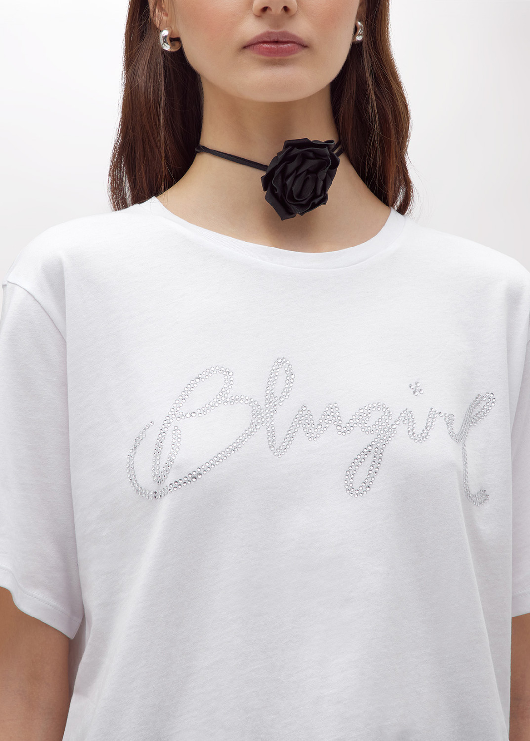 BLUGIRL: COTTON T-SHIRT WITH CRYSTALS