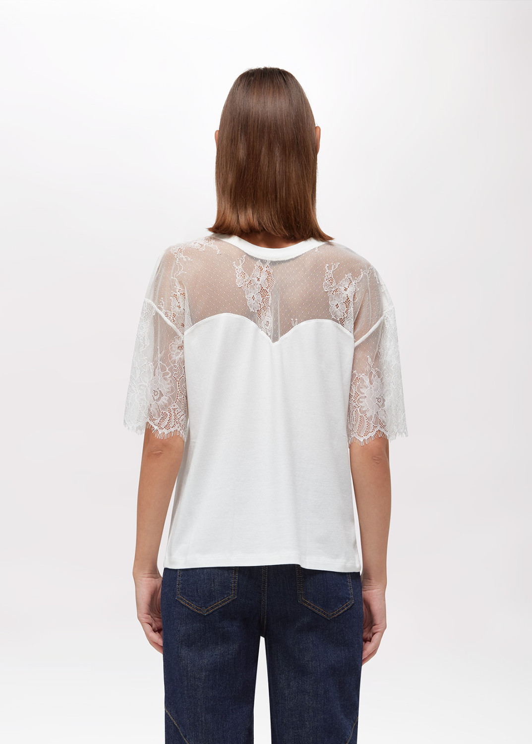 BLUGIRL: T-SHIRT IN JERSEY CON PIZZO