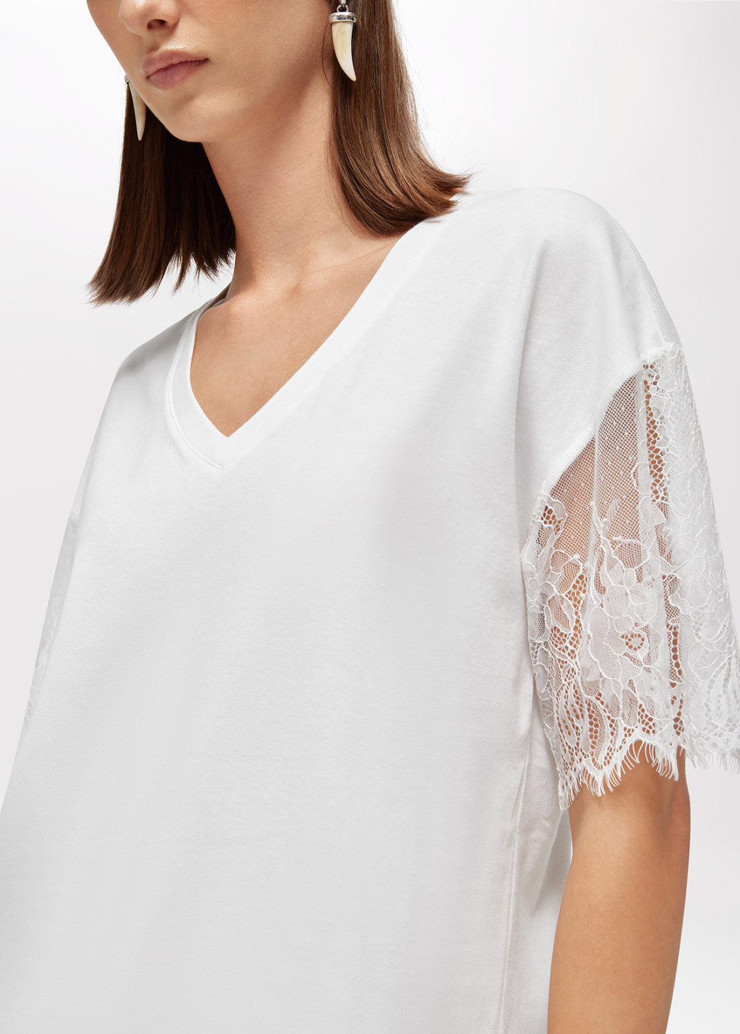 BLUGIRL: T-SHIRT IN JERSEY CON PIZZO