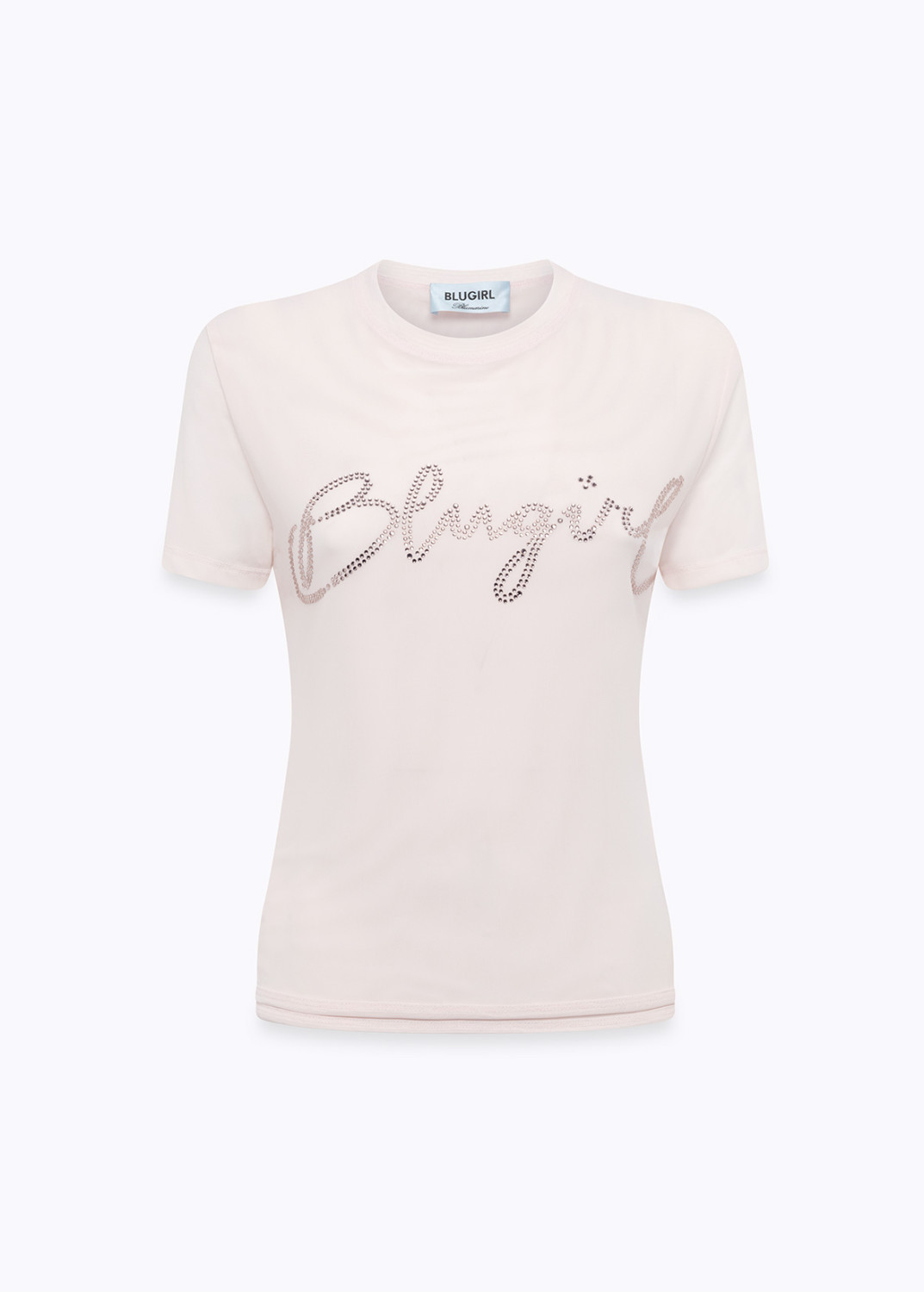 BLUGIRL: TULLE T-SHIRT WITH LOGO