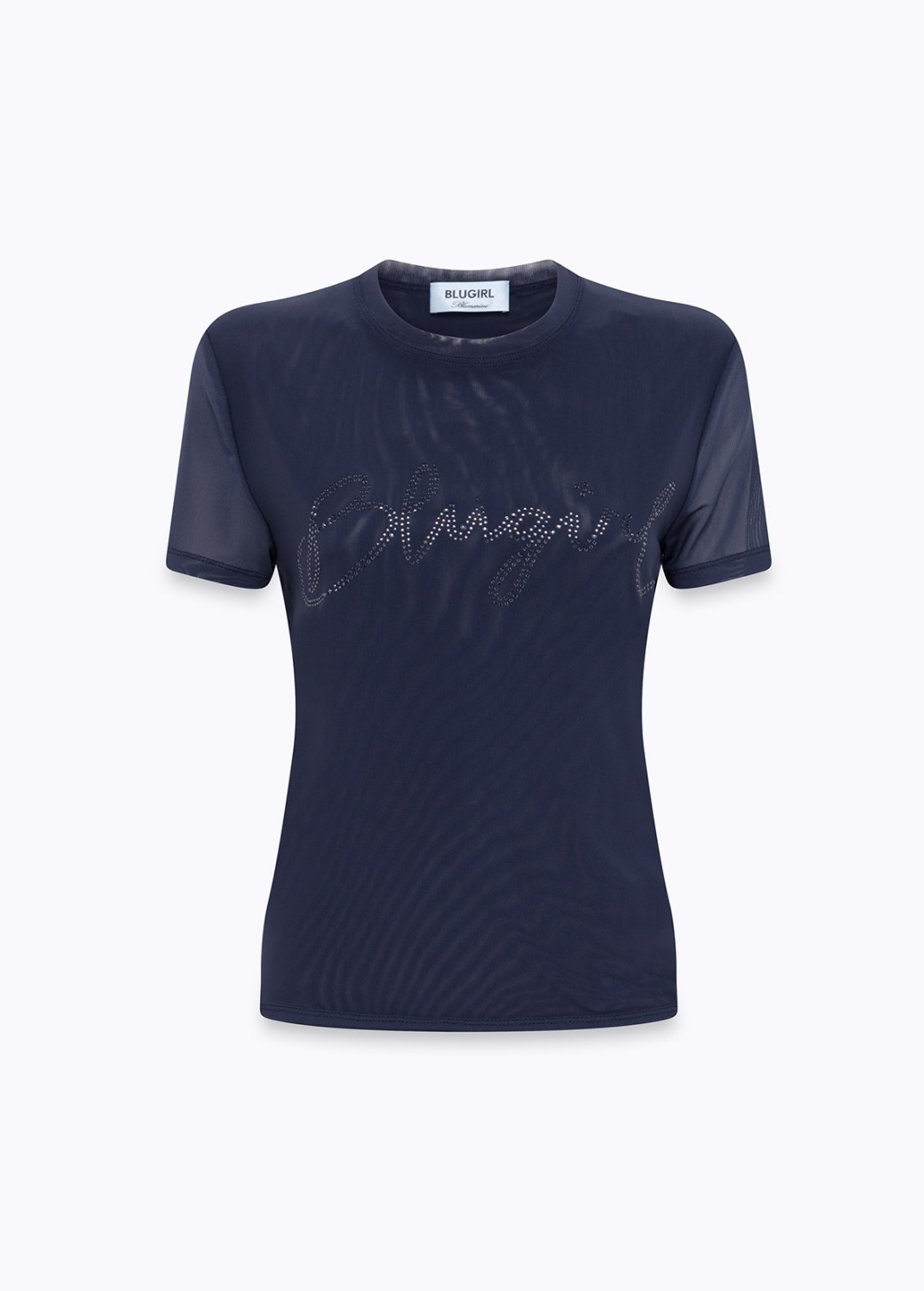 BLUGIRL: TULLE T-SHIRT WITH LOGO