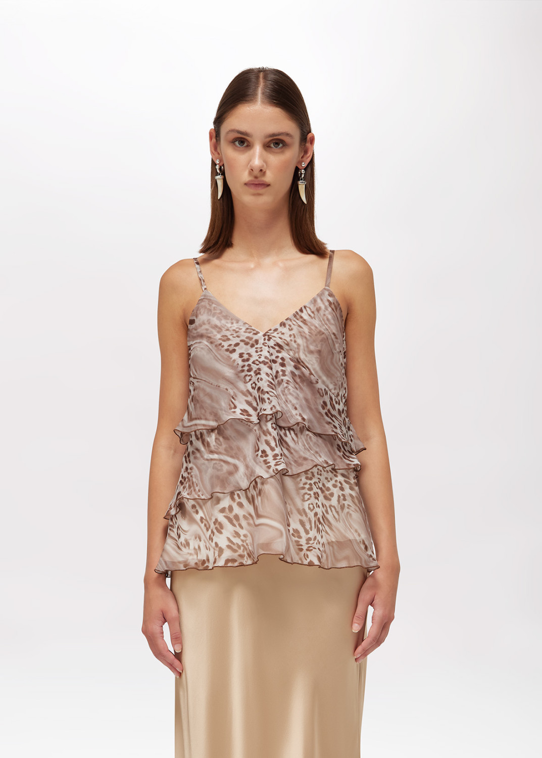 BLUGIRL: TOP IN CHIFFON ANIMALIER