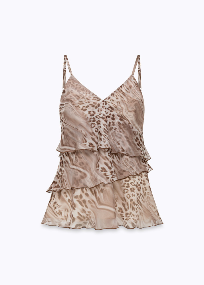 ANIMAL-PRINT CHIFFON TOP