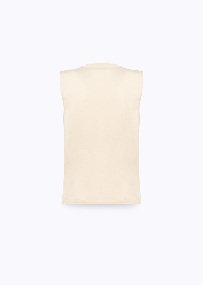 COTTON JERSEY TOP WITH LACE TRIM