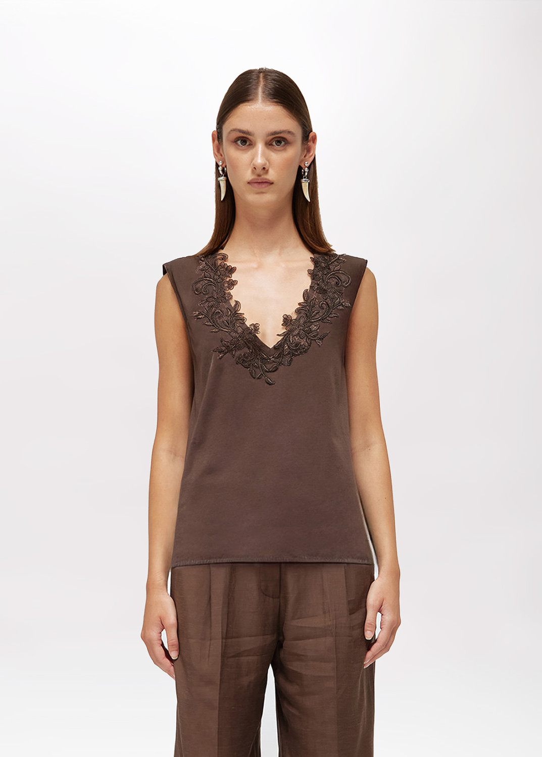 BLUGIRL: TOP IN JERSEY CON PIZZO