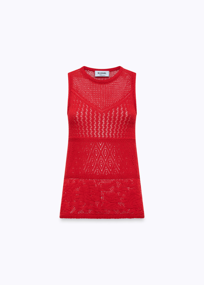 COTTON-BLEND KNIT TOP